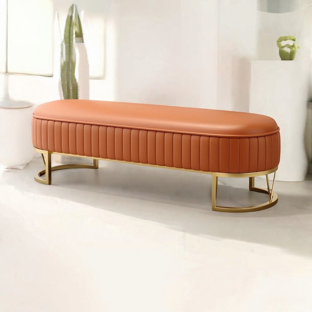 3 Seater Leathered Modern Luxury Ottoman Stool- 1510