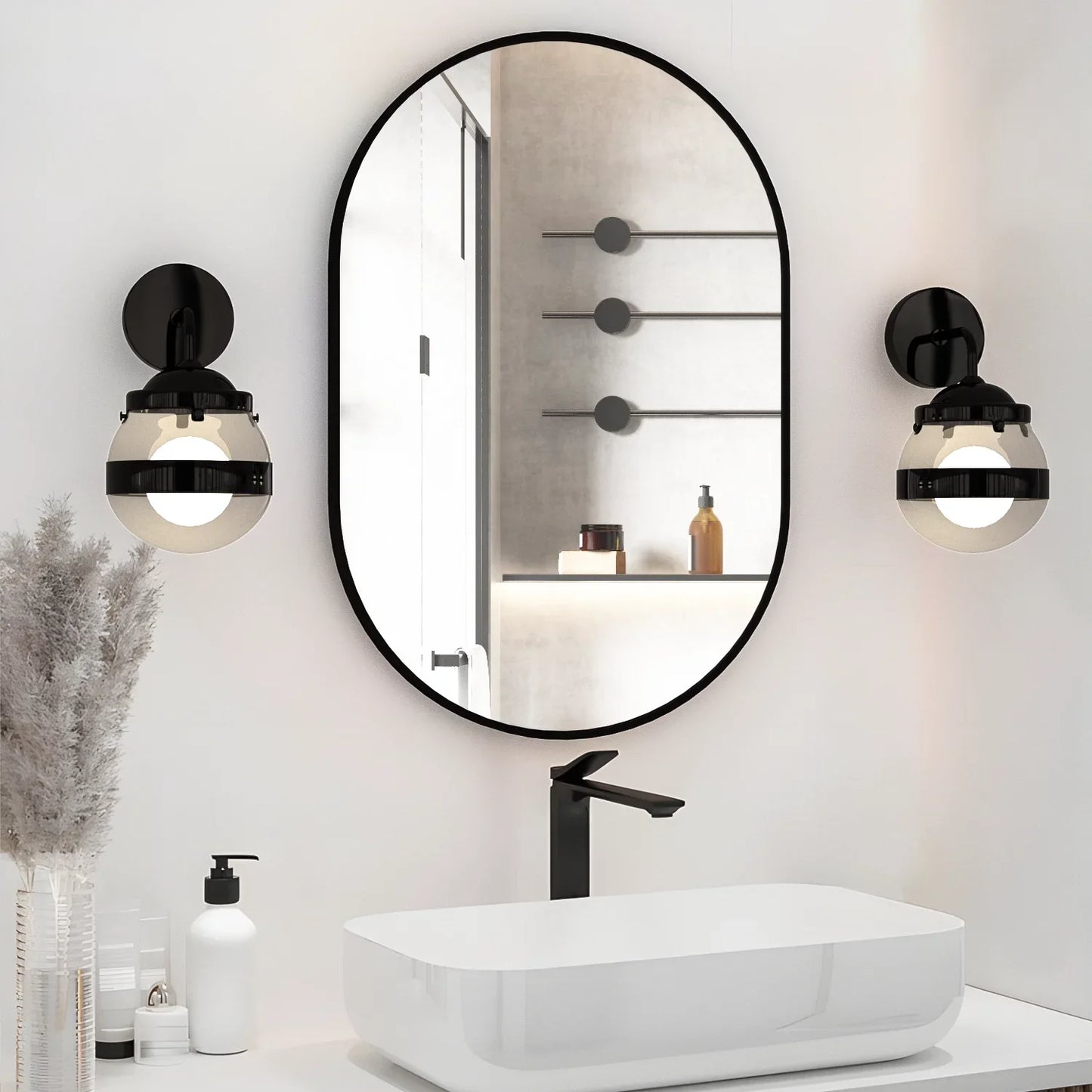 Conguiliao Oval Bathroom Bedroom Vanity Wall Mirror Décor 1401