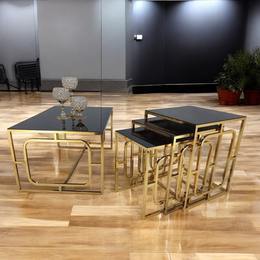 Metal Square Center Table With Nesting Tables – Set Of 4