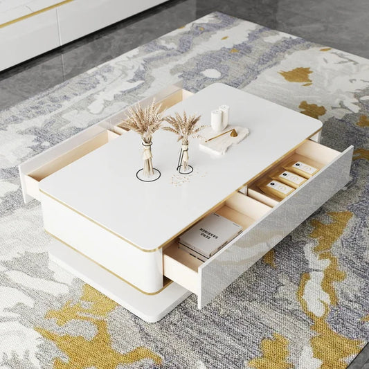 Viviana Coffee Table Gloss White & Gold