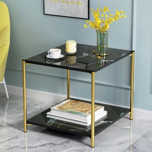 Black Modern Square End Side Table