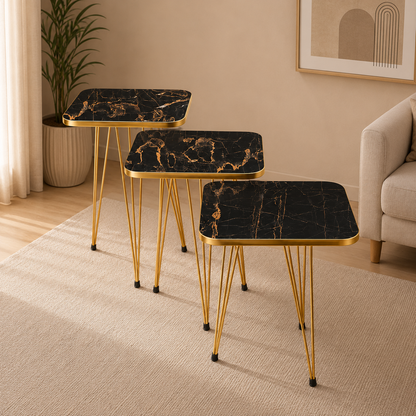 3-Piece Square Coffee & Nesting Table (UV Sheet) Bc-15703