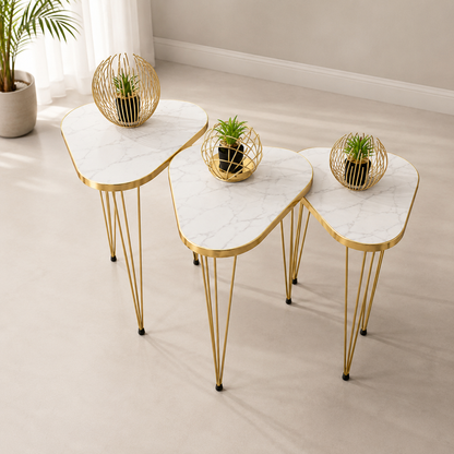 3-Piece Triangular Nesting & Coffee Table Set (UV Sheet) Bc-15709