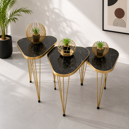 3-Piece Triangular Nesting & Coffee Table Set (UV Sheet) Bc-15709