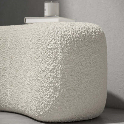 Wnzzy Stylish Soft Boucle Upholstery Entryway Shoe Changing Stool Bench Ottoman