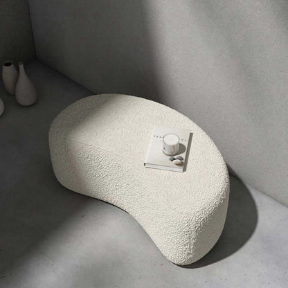 Wnzzy Stylish Soft Boucle Upholstery Entryway Shoe Changing Stool Bench Ottoman