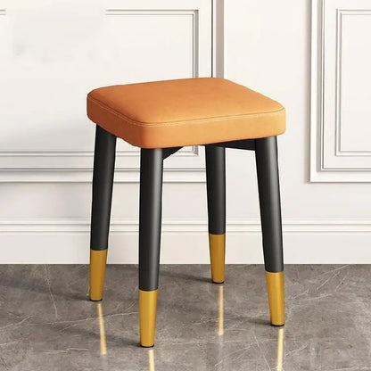 Square Leathered and Velvet Ottoman Stool 1504
