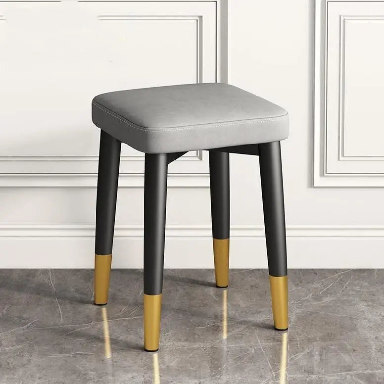 Square Leathered and Velvet Ottoman Stool 1504