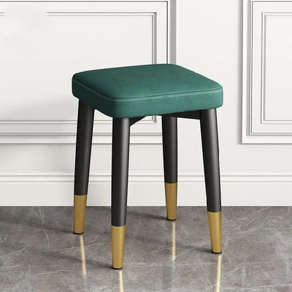Square Leathered and Velvet Ottoman Stool 1504
