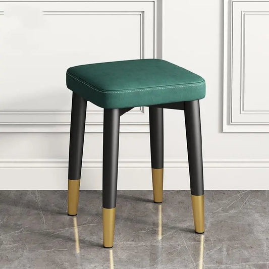 Square Leathered and Velvet Ottoman Stool 1504