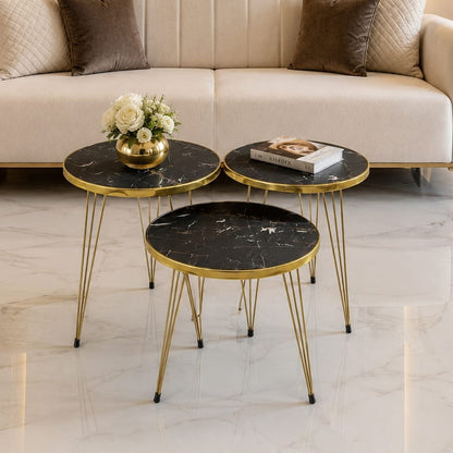 3-Piece Circular Nesting & Coffee Table (UV Sheet) Bc-15705